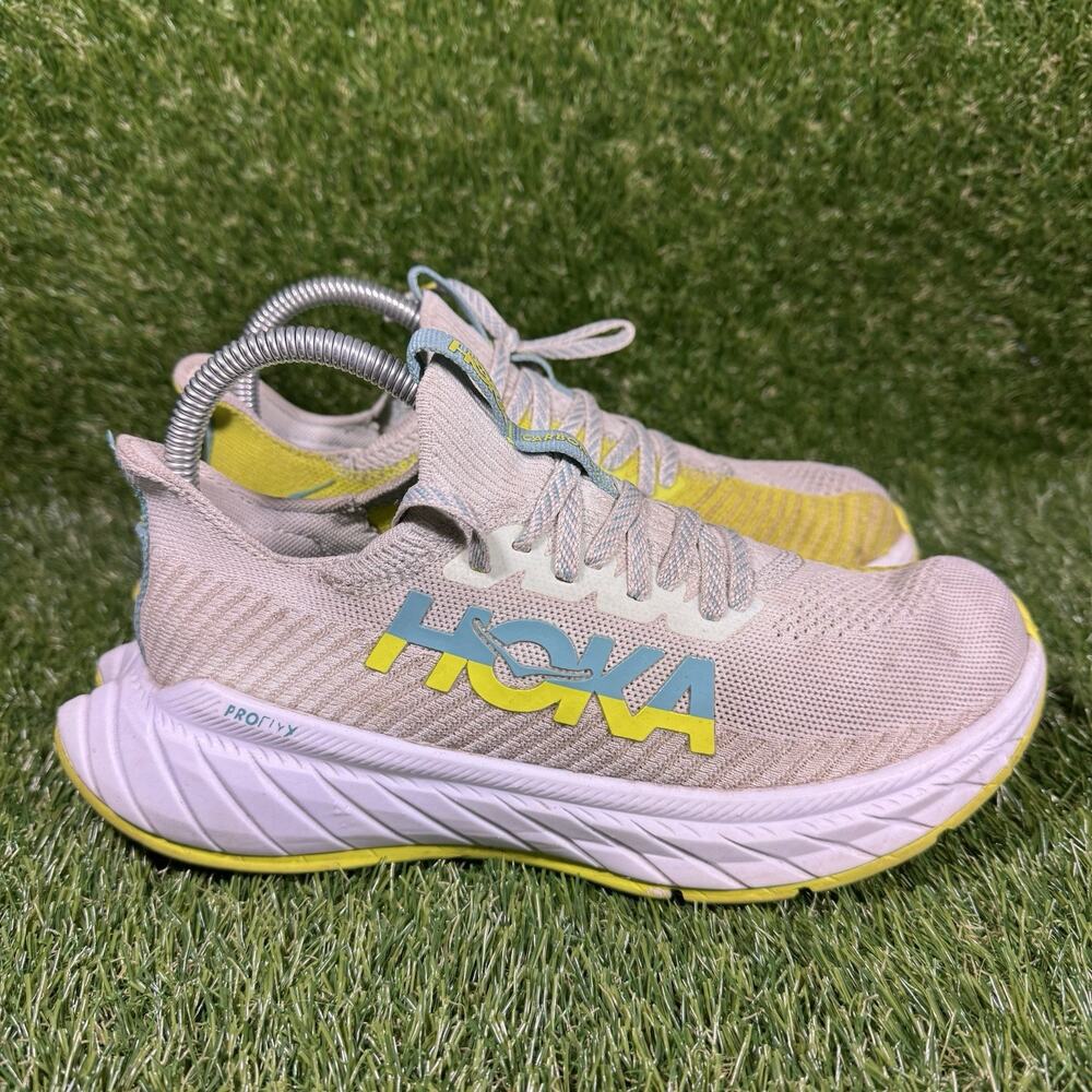 Size 7B- Hoka One One Carbon X Women’s Neon Yellow/White Sneakers Shoes
